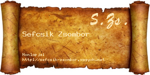Sefcsik Zsombor névjegykártya