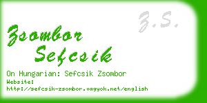 zsombor sefcsik business card